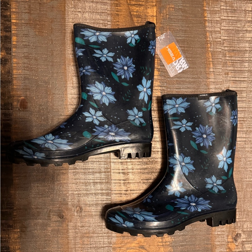 NWT HISEA Women's Rain Boots Waterproof Mid Calf Garden Boots Size 11